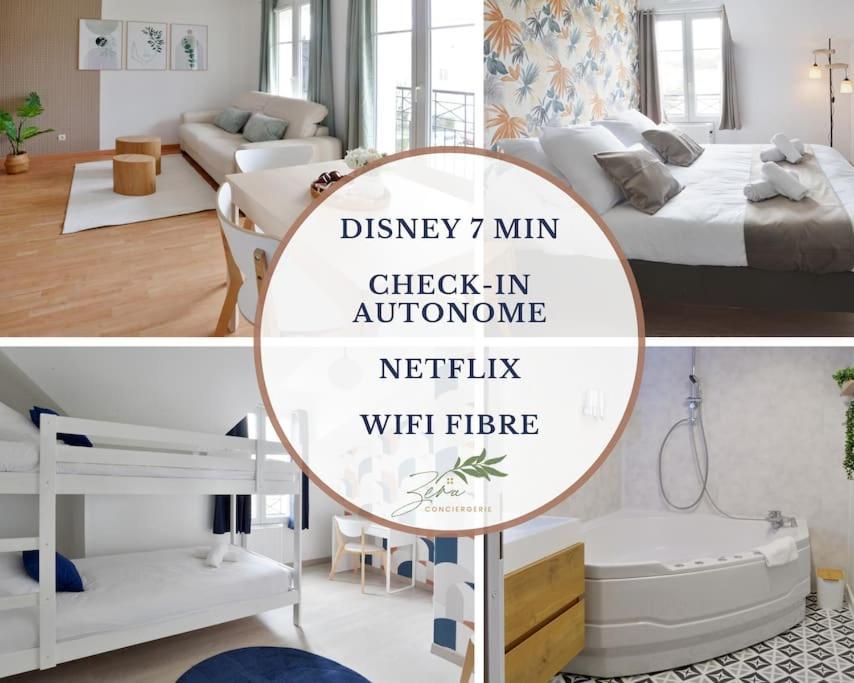바이유 로망빌리에 Sesame Duplex Disneyland Paris Netflix 6 Personnes Et 1 Bebe Avec Parking 아파트 외부 사진